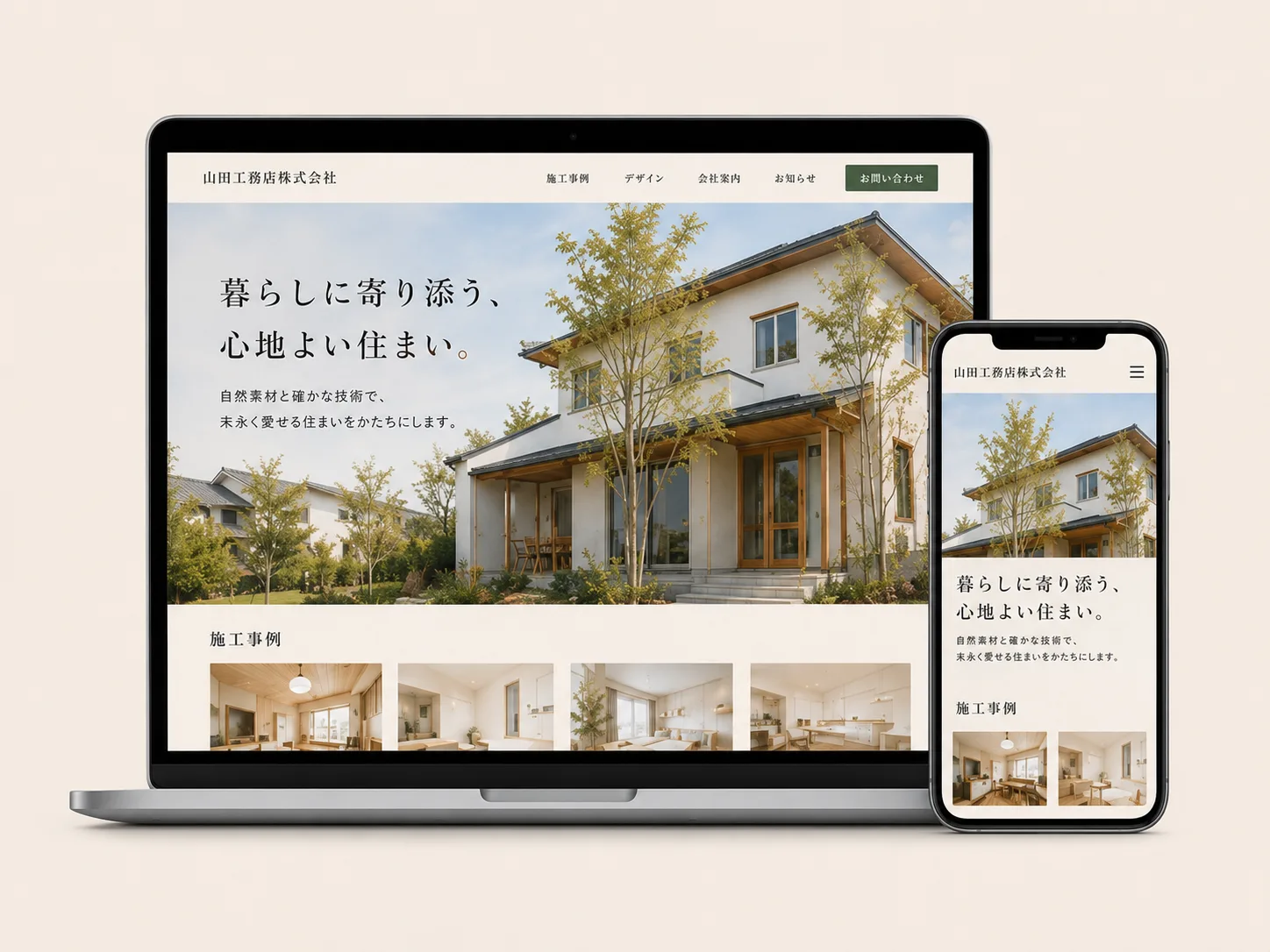 スマホでも見やすいホームページのプレビュー