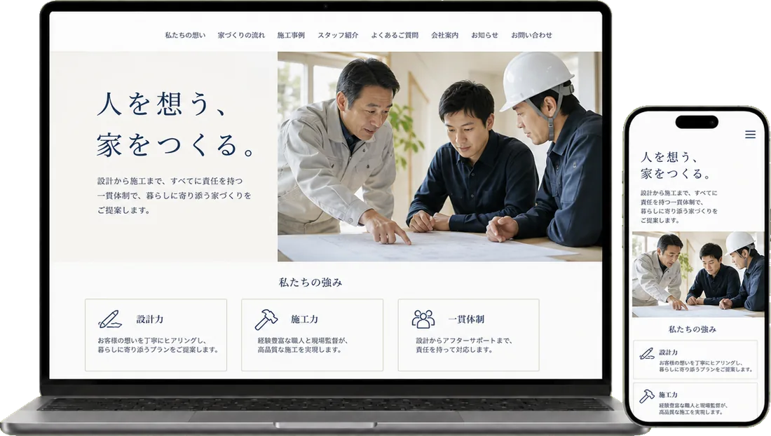 工務店ホームページのデザイン例 4