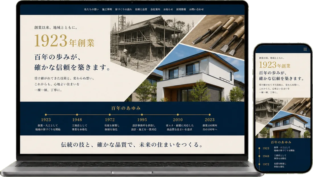 工務店ホームページのデザイン例 8